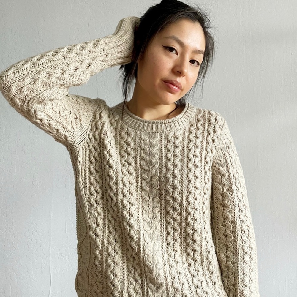 Superdry Cream Wool Sweater Size L